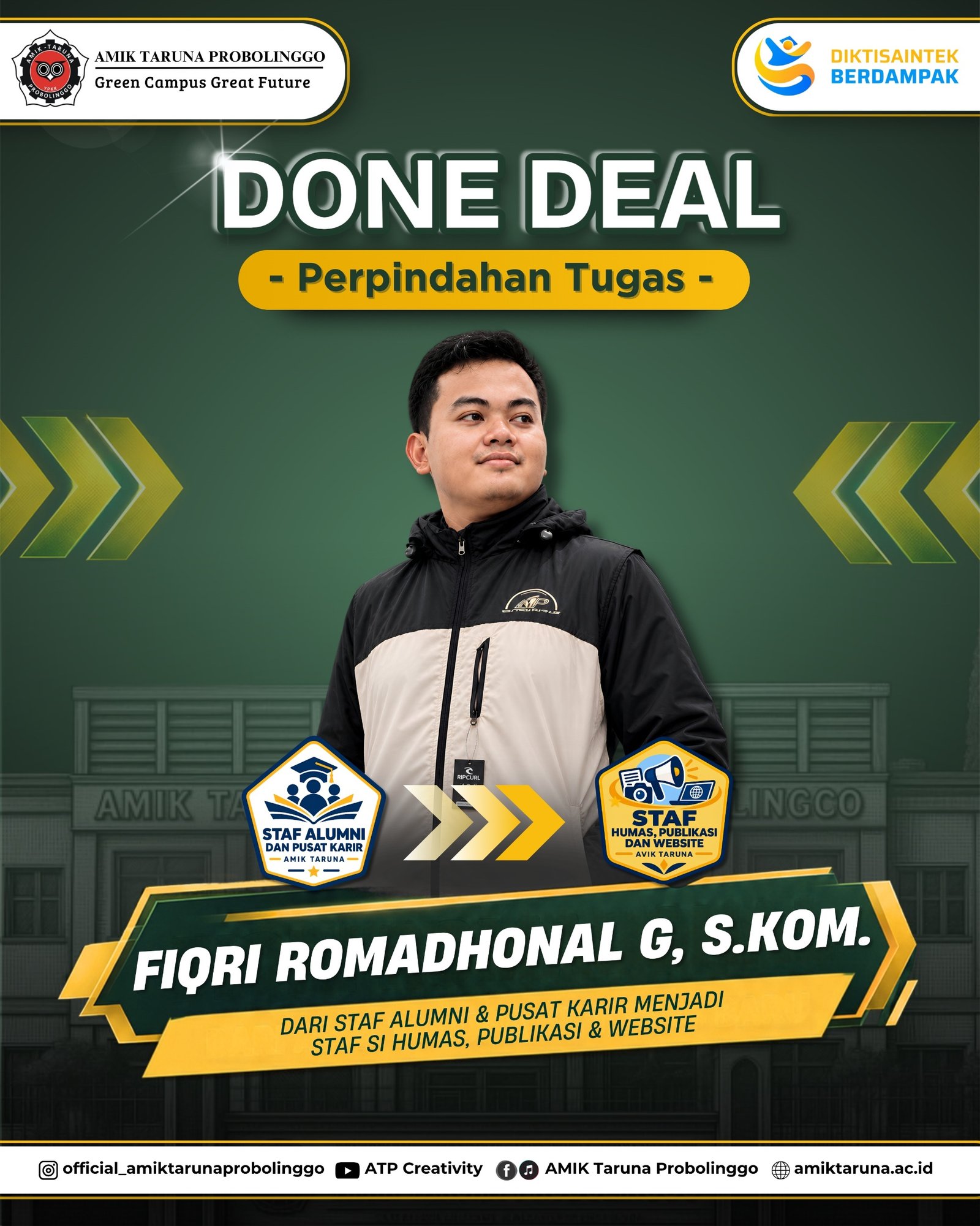 “Done Deal! Perpindahan Tugas, Wajah Baru di Tim Humas AMIK Taruna” 🔄🔥